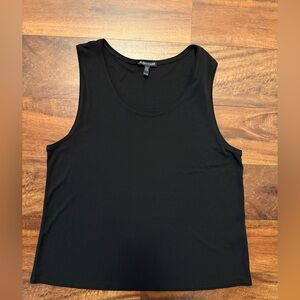 Eileen Fisher Womens Silk Tank Top Scoop Neck Minimalist Black XL